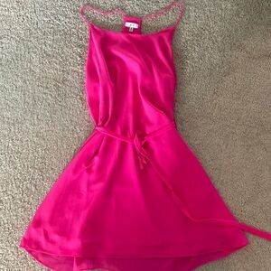 Hot pink mesh dress - flowy